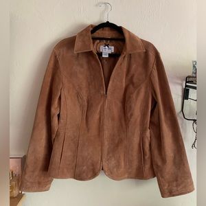 Genuine Suede Tan Jacket, 100% leather, Vintage Western Boho